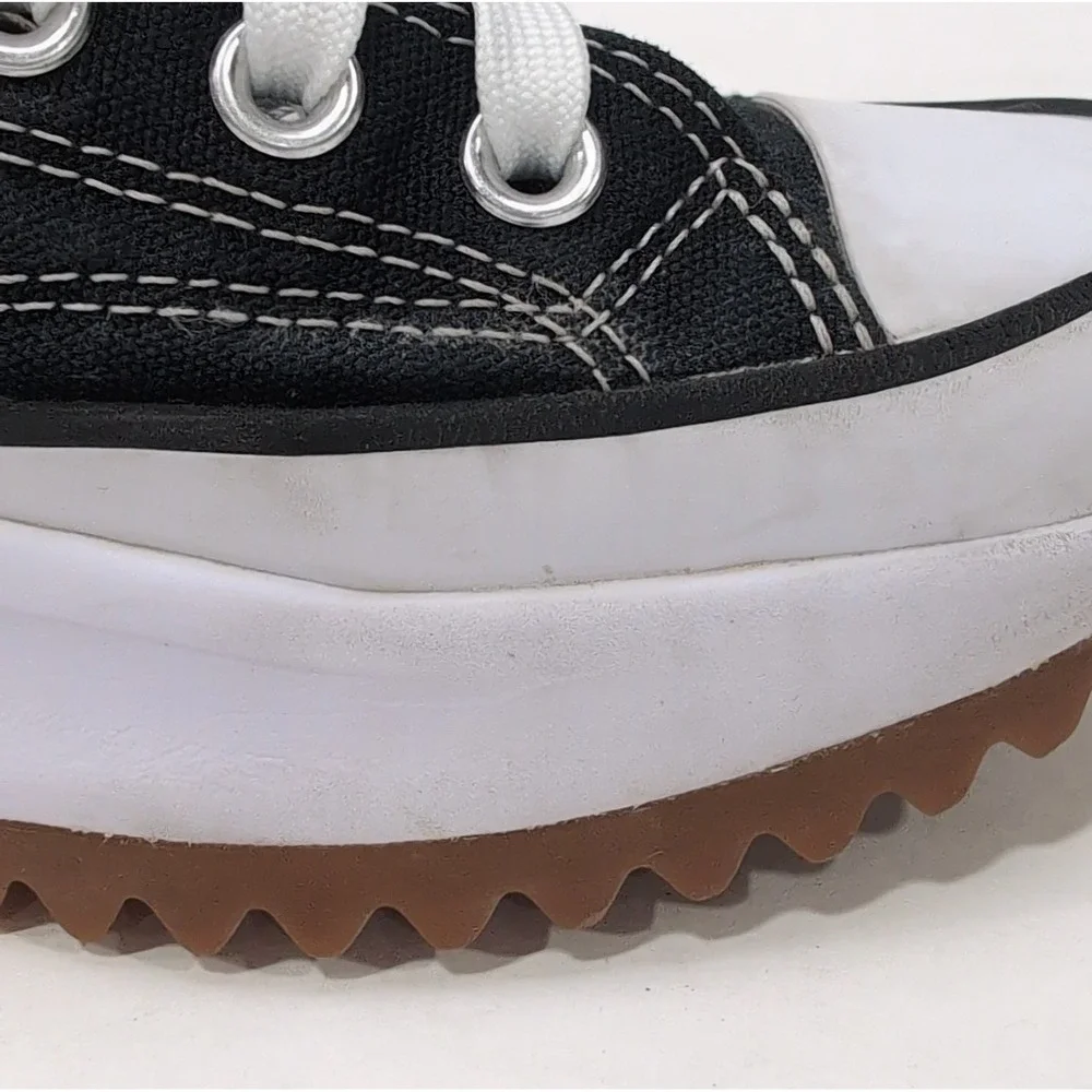 Converse Run Star Hike High Top Platform Sneakers Womens 8.5 Mens 7 Black White - Picture 16 of 16